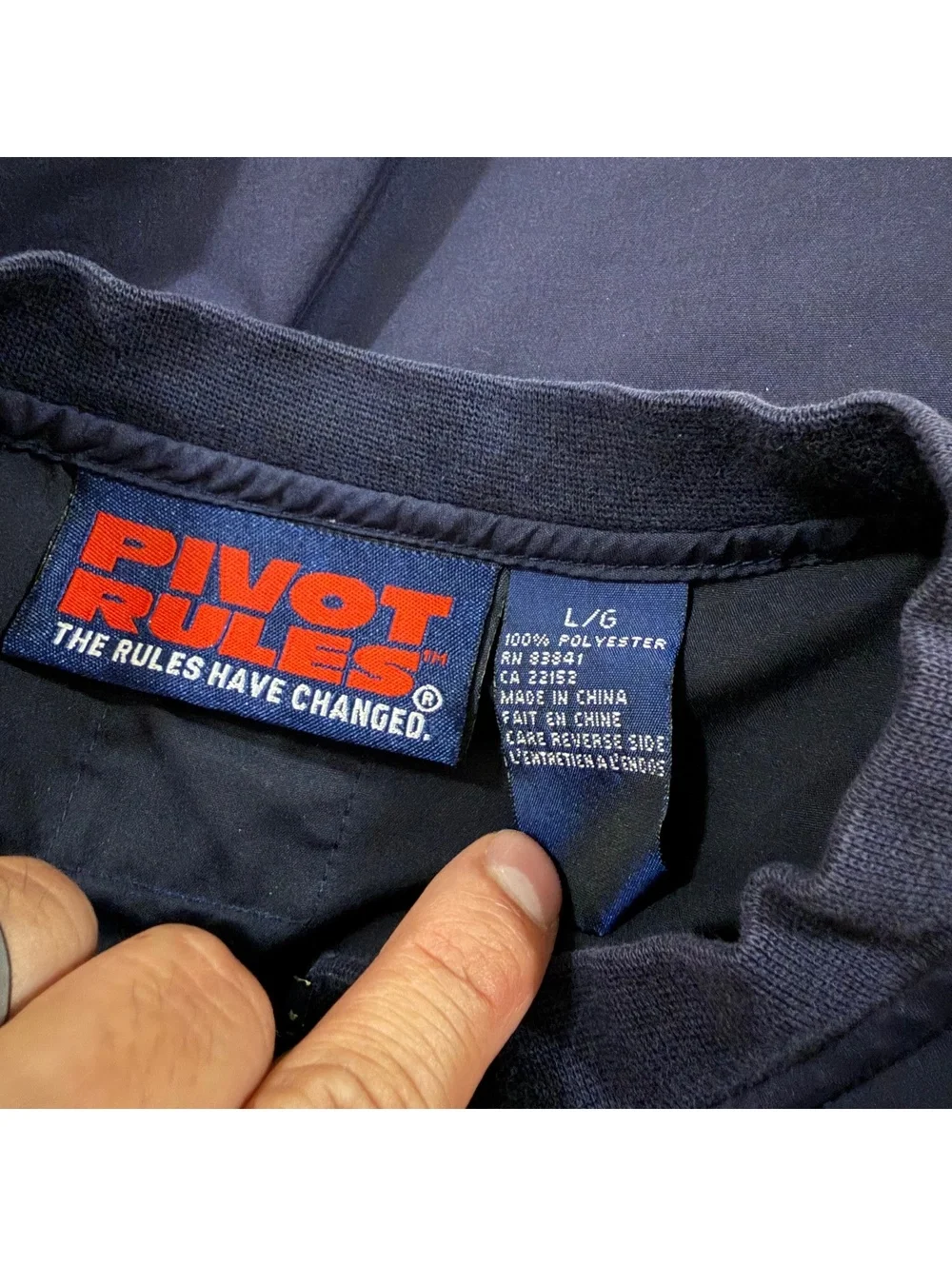 Vtg 90s Pivot Rules Golf Windbreaker Jacket Navy Blue L